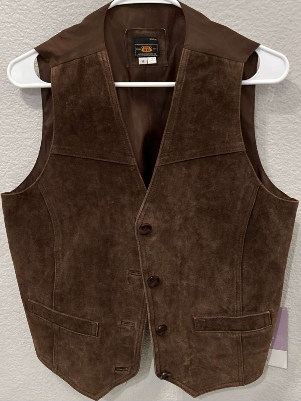 Vintage Brown Leather Suede Vest NWT Size M Dead Stock Route 66